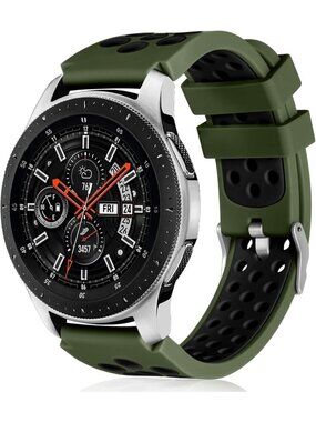 Unisex Army Green Black Analog Compatible Frontier Silicone Samsung Galaxy Watch